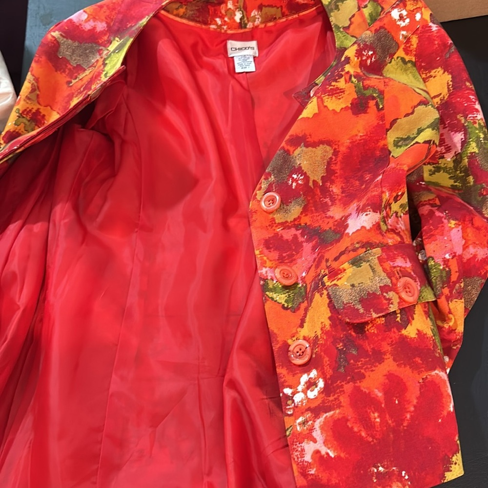 Chico’s Colorful Button-Front Jacket - Picture 7 of 13